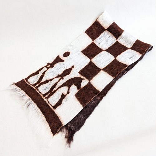 Brown & White Chess Scarf | Kristin Roy